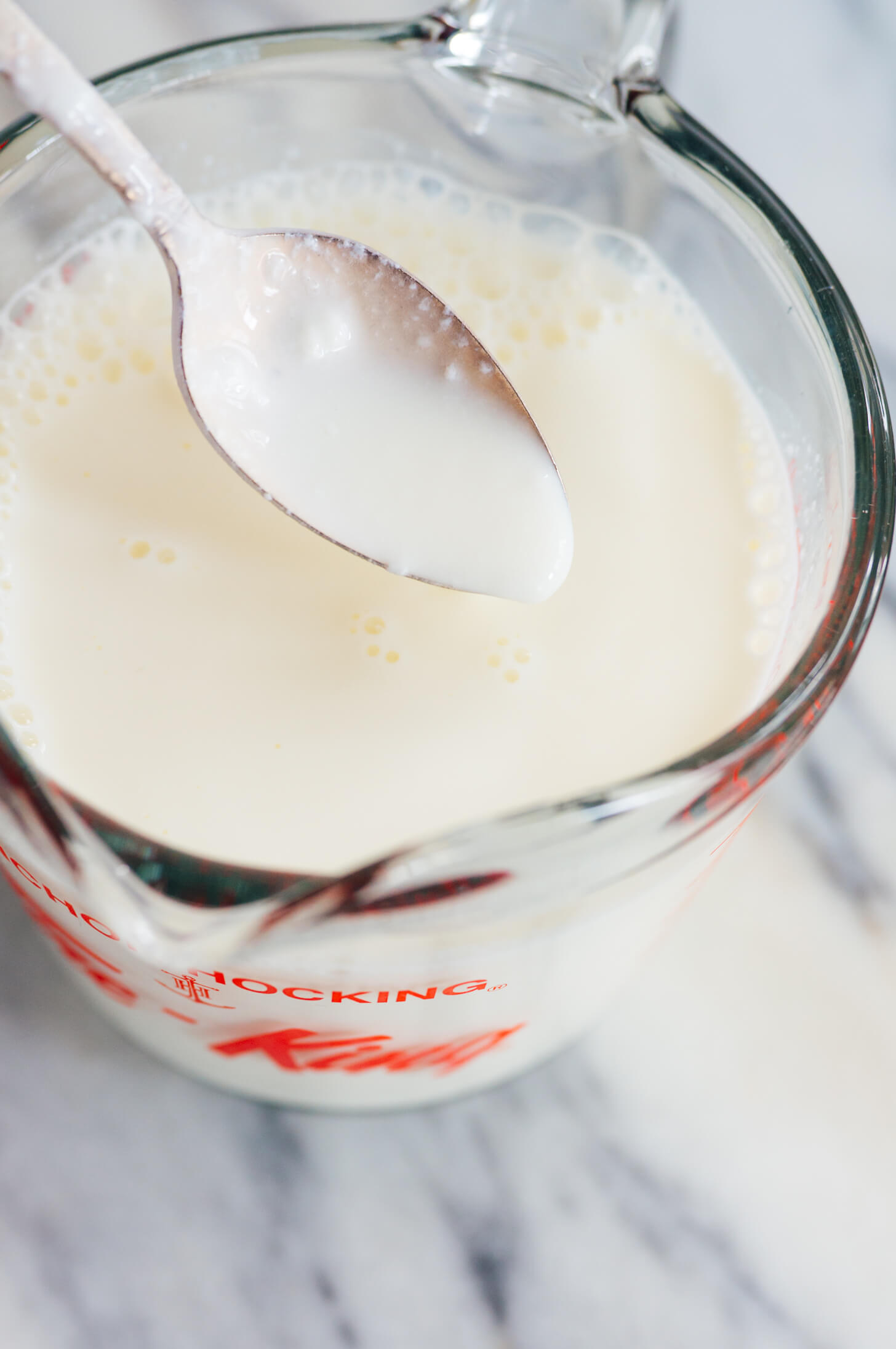 homemade buttermilk close-up