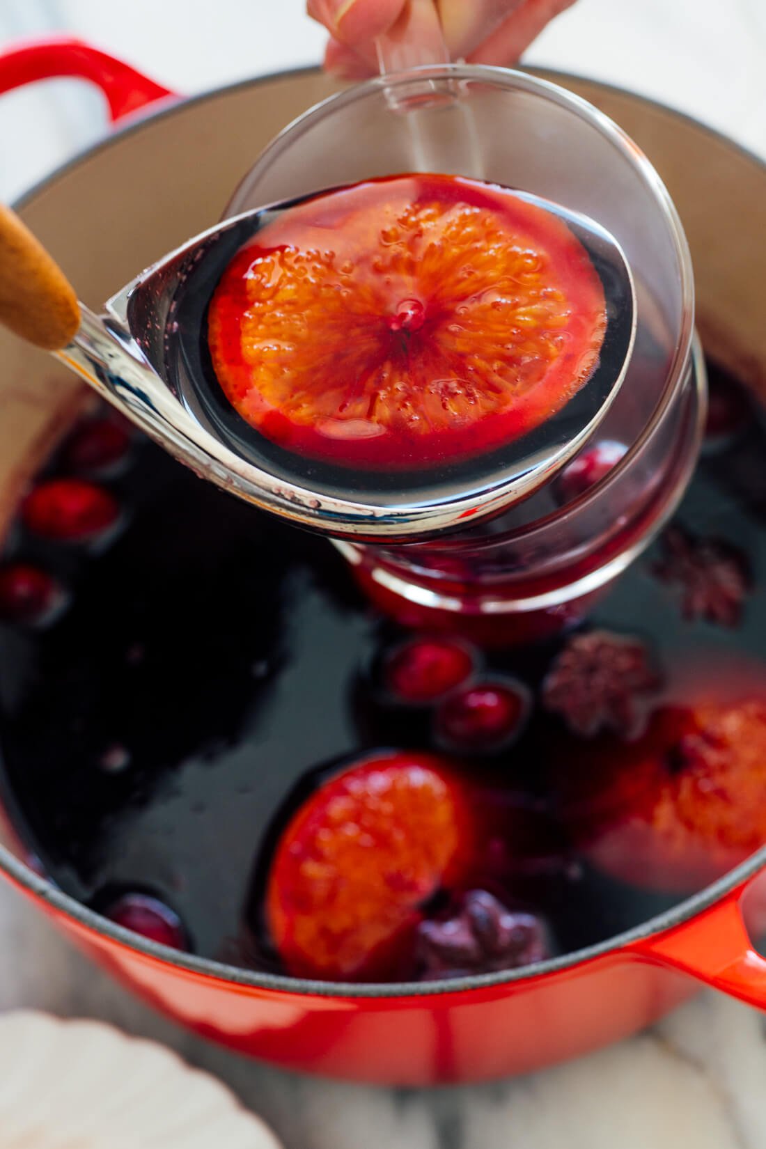 pouring mulled wine